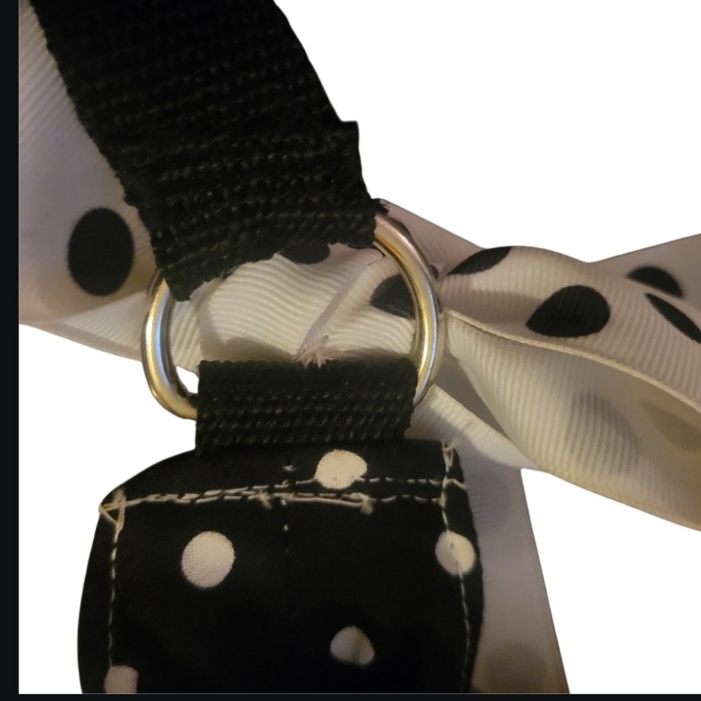 Handmade By Loralie Harris Fabric Panels Bag Polka Dot Black White Whimsical Art - Picture 10 of 16